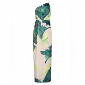Milly Jacquard Green and Cream Floral Dress